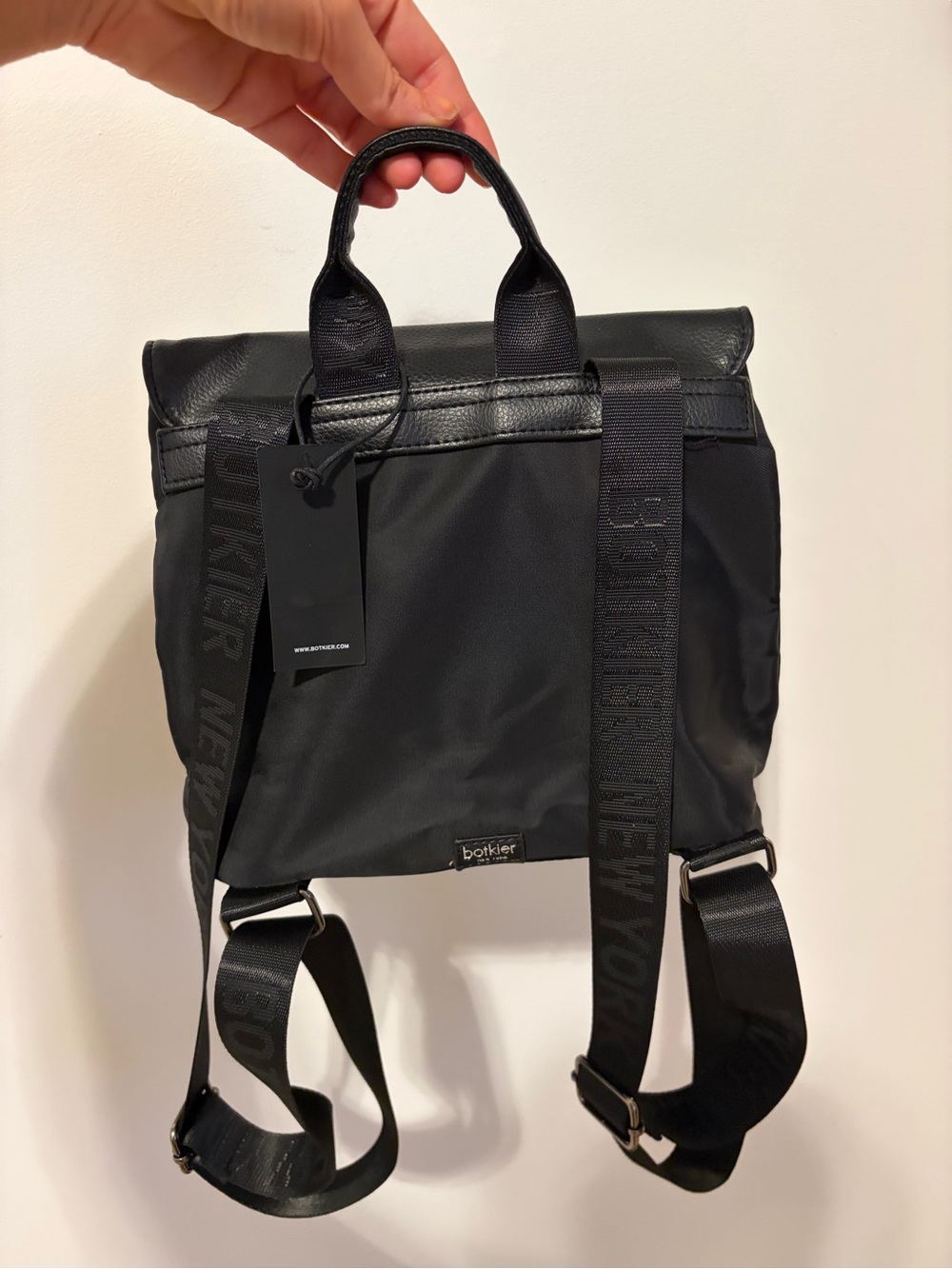 Botkier Black Fold-Top Backpack - Picture 2 of 2